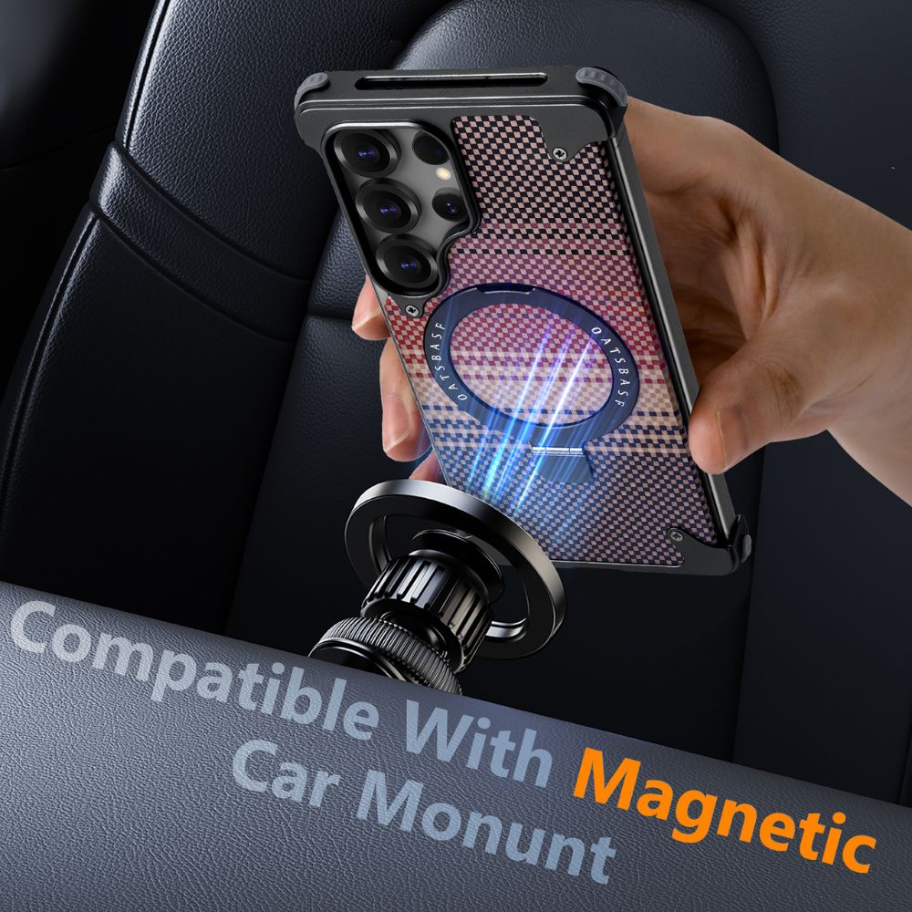 Real Aramid Fiber Cases With Magsafe Rotating Kickstand For Samsung