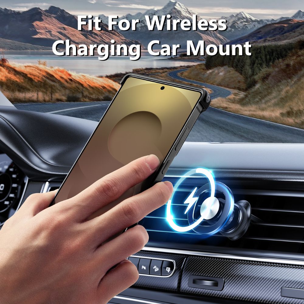 Real Aramid Fiber Cases With Magsafe Rotating Kickstand For Samsung